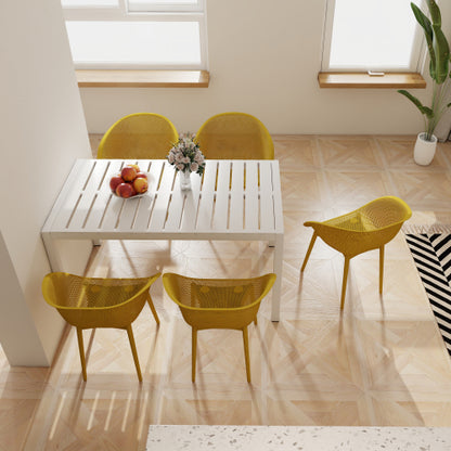 US Local 2 Pack Modern Lounge Chairs  Indoor Outdoor All-Weather PP Plastic, Lightweight For Patio, Beach, Living Room