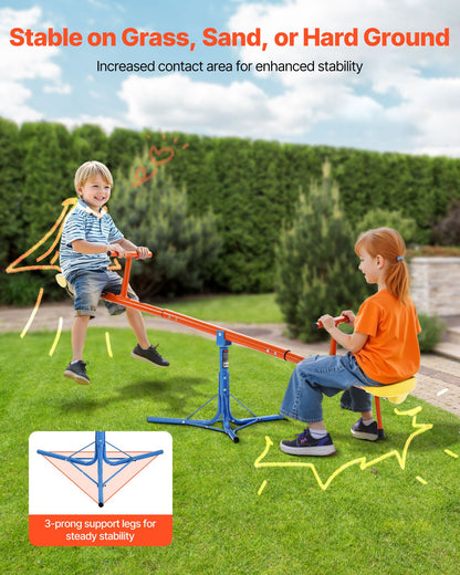 US Local Kids Seesaw 100 Lbs Capacity 360 Degrees Rotating Teeter Totter Aged 3+