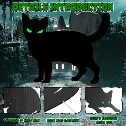 US Local 6Pcs Skull Or 6Pcs Tomb Or 5Pcs Black Cat Halloween Yard Sign Decorations  Glow In The Dark For Haunted House Garden Yard And Scary Theme Party