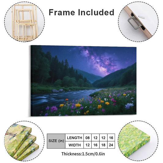 Decorative Interior Frame Painting Mountain-river-starry-summer-7