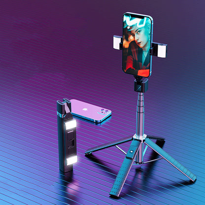 US Local Quadrupod Double Fill Light Mobile Phone Bluetooth-compatible Selfie Stick