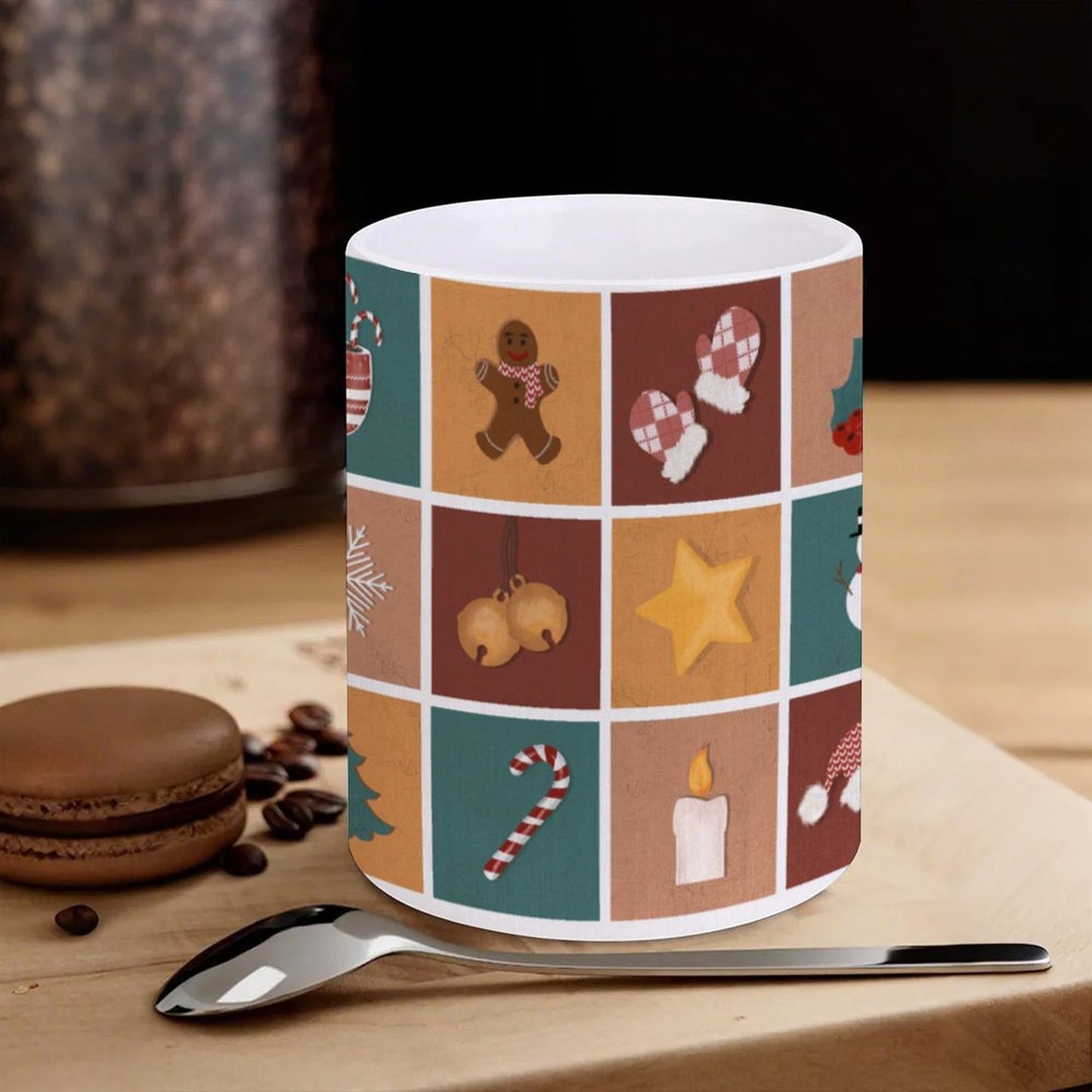 POD US Local White mug with full print, Christmas Retro 0046