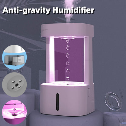 Creative Anti-gravity Water Drop Air Humidifier Air Conditioning Mist Spray Household Quiet Bedroom Office With 580ML Water Tank
