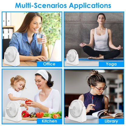 US Local 6.5in Desk Fan USB Powered 2 Speeds Table Cooling Fan Tilt Quiet Desktop Fan For Bedroom Office