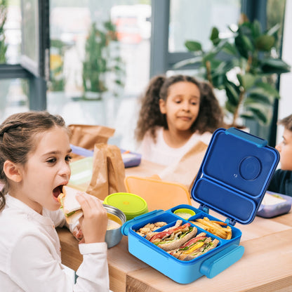 US Local 1 Pc Kids Lunch Box Thermal Lunch Container With Insulated Storage Bag 2 Compartments Spoon Fork Case Food Safe Spill Resistant