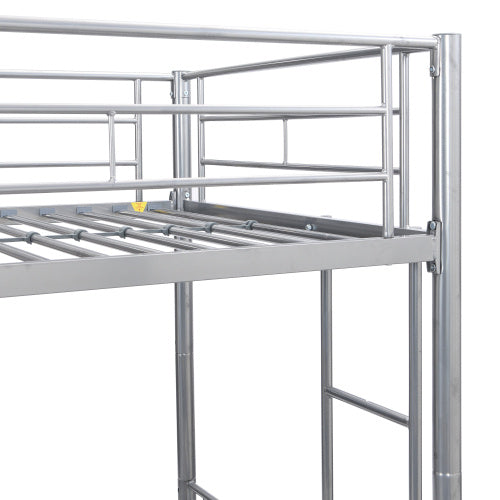 US Local METAL BUNK BED WITH TRUNDLE SILVER