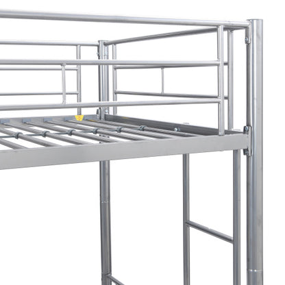 US Local METAL BUNK BED WITH TRUNDLE SILVER