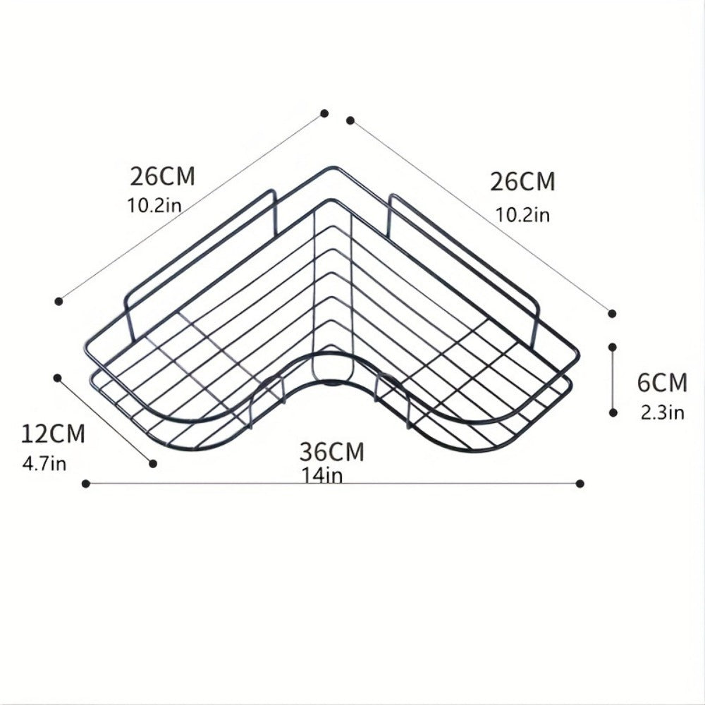 US Local 1pc Wall Mounted Bathroom Shelf, Shower Caddy Rack, No Punching Triangle Storage Rack For Bathroom Kitchen, Bathroom Accessories