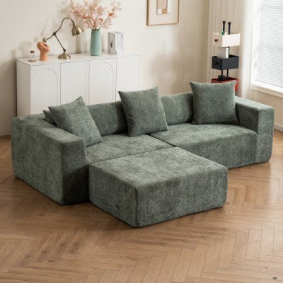 US Local Modular Cross-section With L-shaped Lounge Chair, Cloud Sofa, Living Room, Bedroom Soft Cushion Sofa - No Installation Required - Chenille Fabric