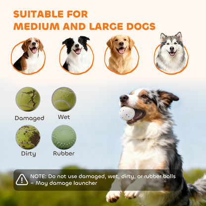US Local Automatic Dog Ball Launcher with 26-79 FT Distance, Automatic Ball Launcher for Medium and Large Dogs, Orange