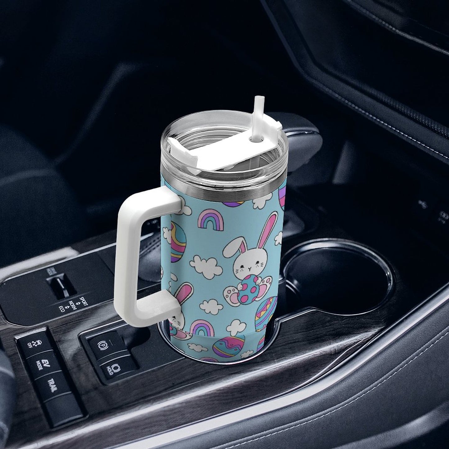 PHDT00502 POD US Local Tumbler 40oz Large Capacity Car Cup Blue, Easter, Rabbit