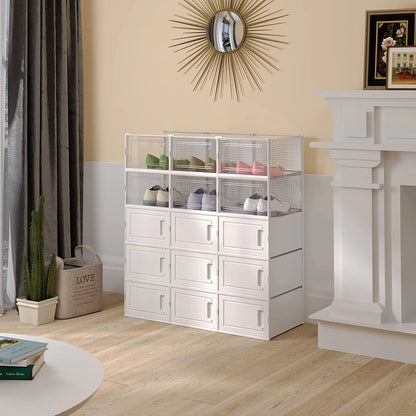 US Local 15 Pack Foldable Shoe Box Storage Containers Storage Bins Shoe Storage Organizer Drawer