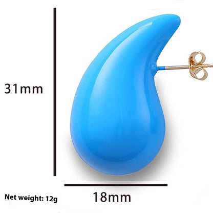 European And American Stainless Steel Hollow Affordable Luxury Style Water Drop Earrings Women