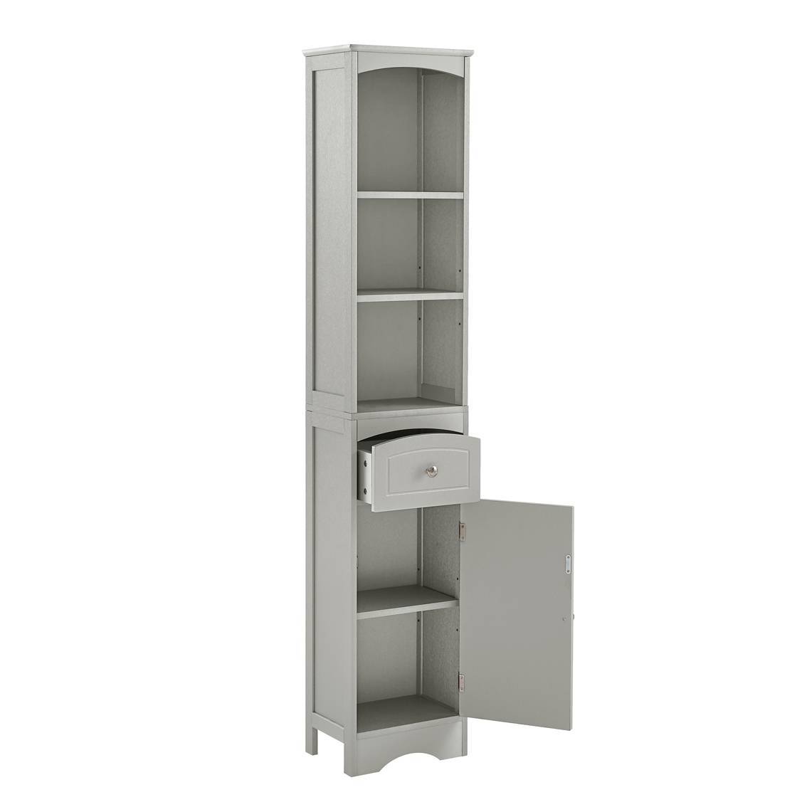 US Local Tall Bathroom Cabinet Storage Cabinet With Drawer Adjustable Shelf