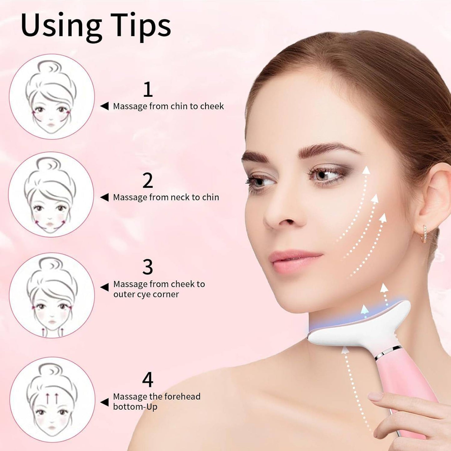 US Local Skin Care Neck Face Massage Tool With Thermals, 3-in-1 Facial Massager