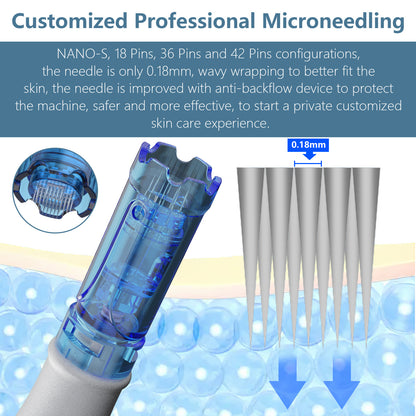US Local Electric Microneedle Derma Roller Pen With 15pcs Replacement Kit - Microneeding 0.25 Mm Derma Roller Beauty Pen For Women Men Tools