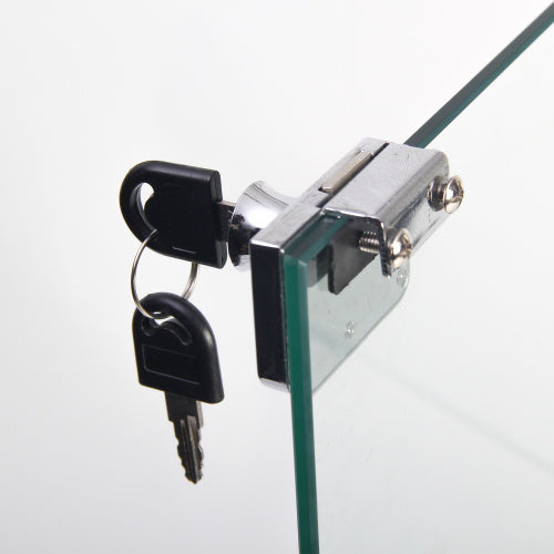 US Local Glass Display Case With 3 Shelves, Single Door Treasure Cabinet, Suitable For Living Room, Bedroom, Office, Black Floor Glass Bookshelf, Quick Installation