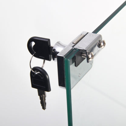 US Local Glass Display Case With 3 Shelves, Single Door Treasure Cabinet, Suitable For Living Room, Bedroom, Office, Black Floor Glass Bookshelf, Quick Installation