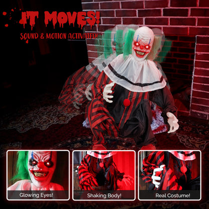 US Local 2.6ft Clown Halloween Standing Decoration