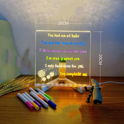 Transparent Luminous Acrylic Note Board Erasable Message Small Whiteboard