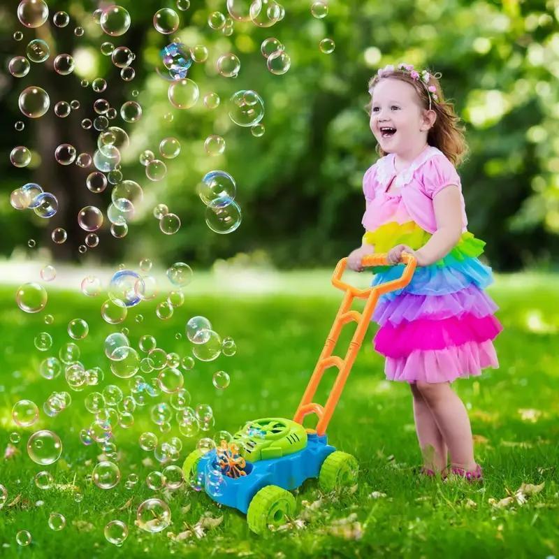 US Local Green Bubble Lawnmower Toy, Releases Bubbles With One Button, Super Fun And Easy, A Must-have For Your Baby's Outdoor Play.