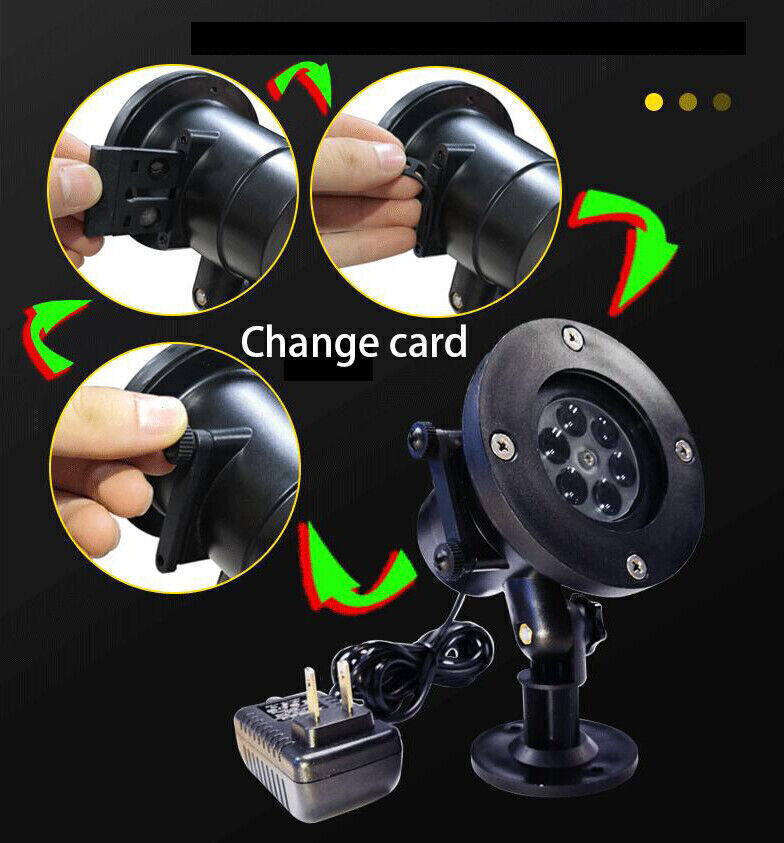 US Local 48 Pattern Christmas Projector Laser Light Snow LED Lamp Landscape Garden XMAS