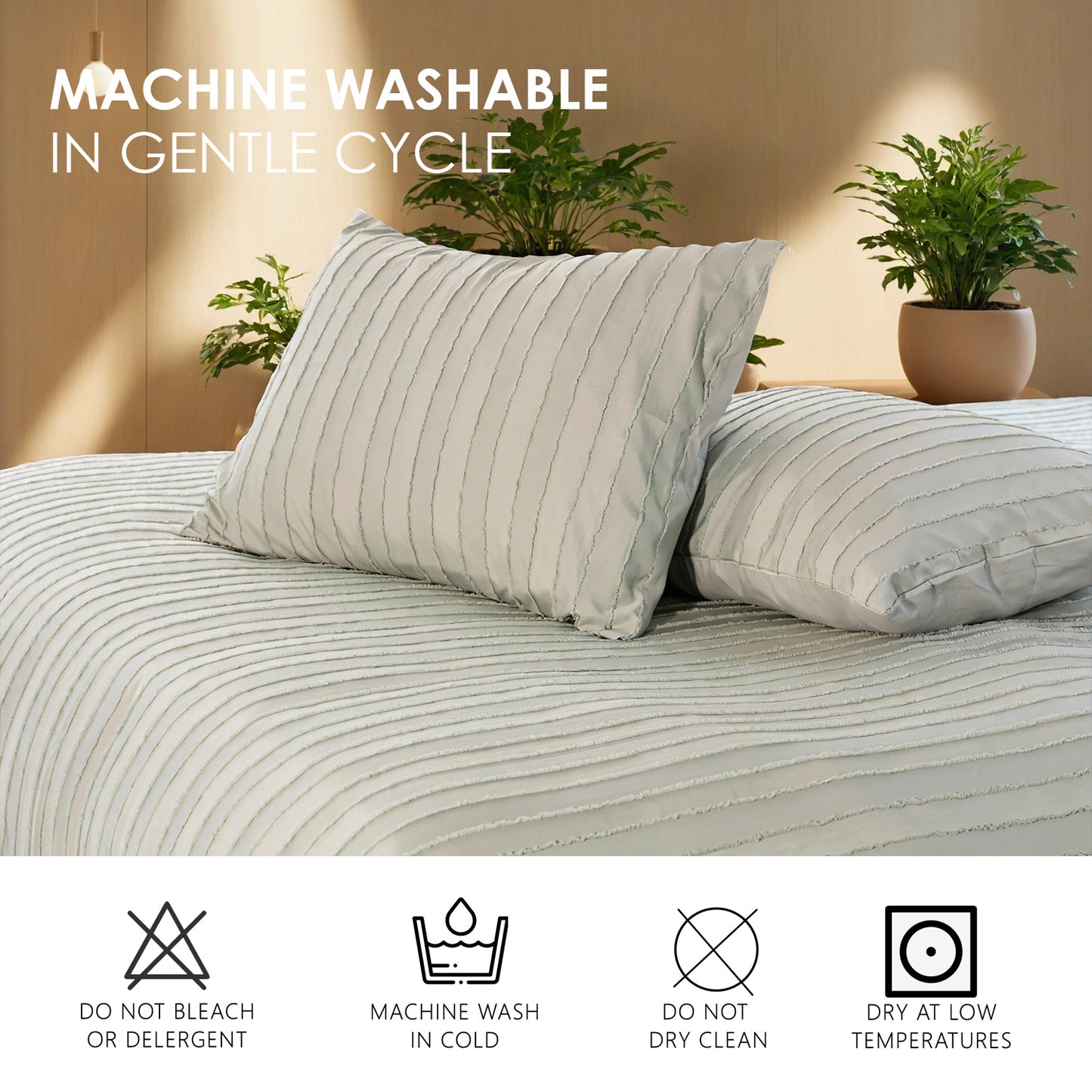 US Local Bohemian Style Quilt Cover Set, Cut Flower Quilt Cover,  Tufted Quilt Cover Three-piece Set, One Quilt Cover And Two Pillowcases,  Washable And Machine Washable Without Shrinkage,  Suitable For Hotels