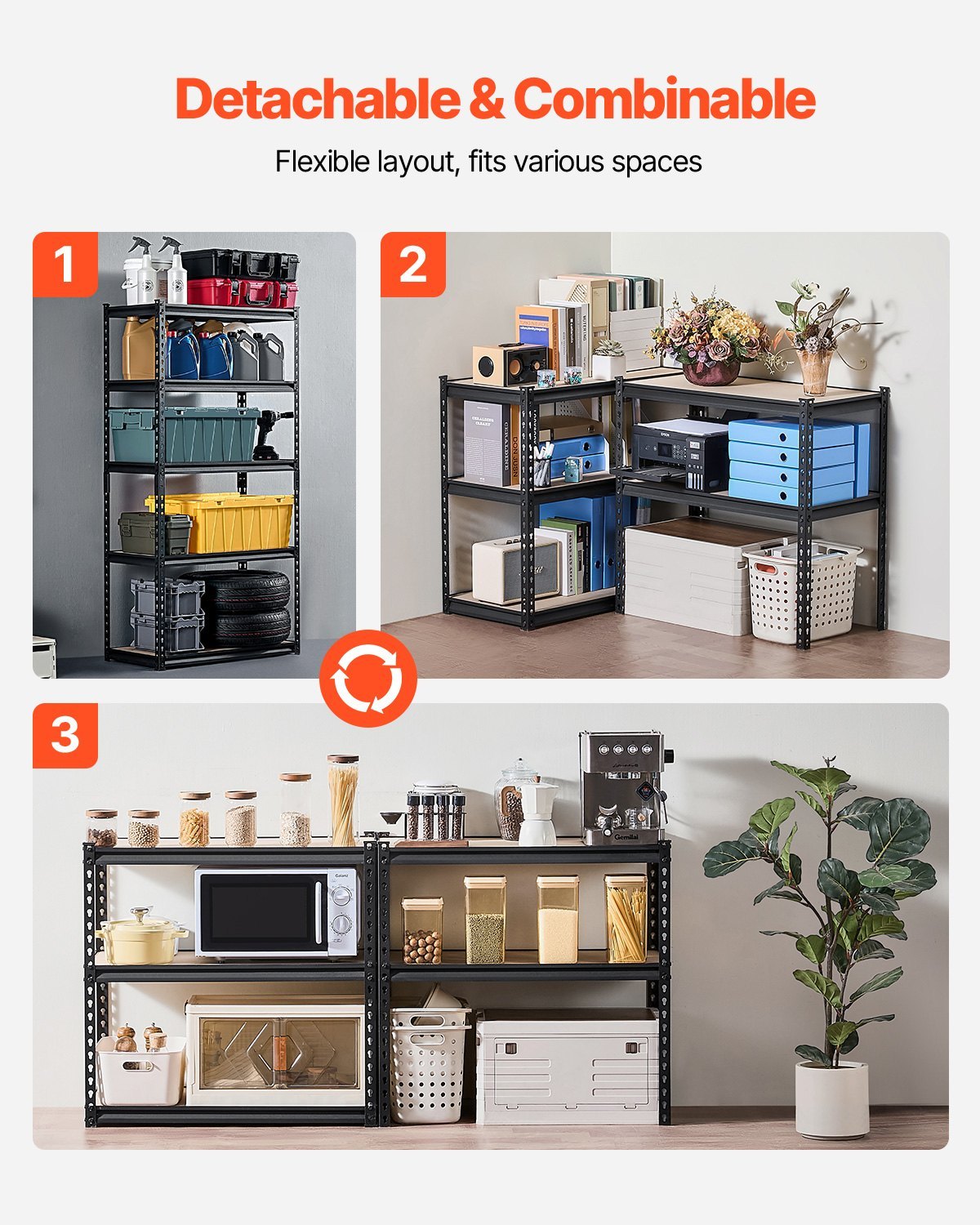 US Local Storage Shelves 16 D X 32 W X 62.8 H 5-tier Garage Storage Shelving