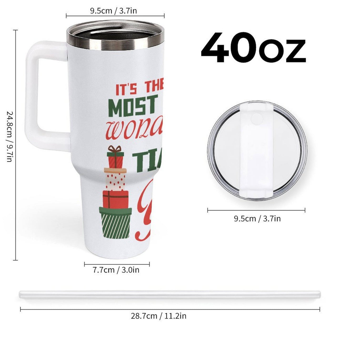 PHDT00291 POD US Local Tumbler 40 oz Large Capacity Car Cup Christmas Gift, Red