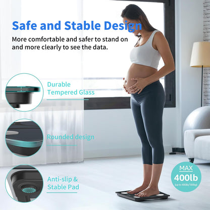 US Local PLusluck Smart Scale, Digital Bathroom Scale BMI Weighing Body Fat Scale, Body Composition Monitor Health Analyzer -with Smartphone App