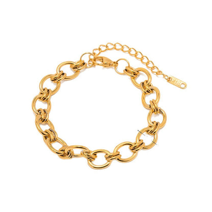 European And American Ins Style 18K Gold-plated Chain Bracelet