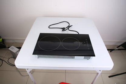 US Local 1Pc Dual Induction Burners Electric Cooktop 110V Total 1900W Electric Stove Built In Electric Ceramic Stove With Timer Setting 9 Firepower Levels Over Heating Protection