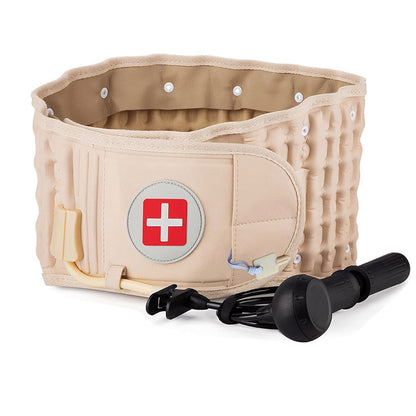 US Local 1 Pc Decompression Back Belt Lumbar Spine Support Lower Back Air Traction Device With Extension Pad For Men Women Pain Relief Fit For All Waist