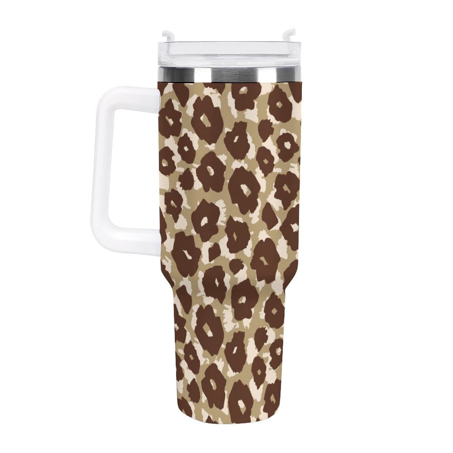 PHDT00234 POD US Local Tumbler 40 oz Large Capacity Car Cup Brown Leopard