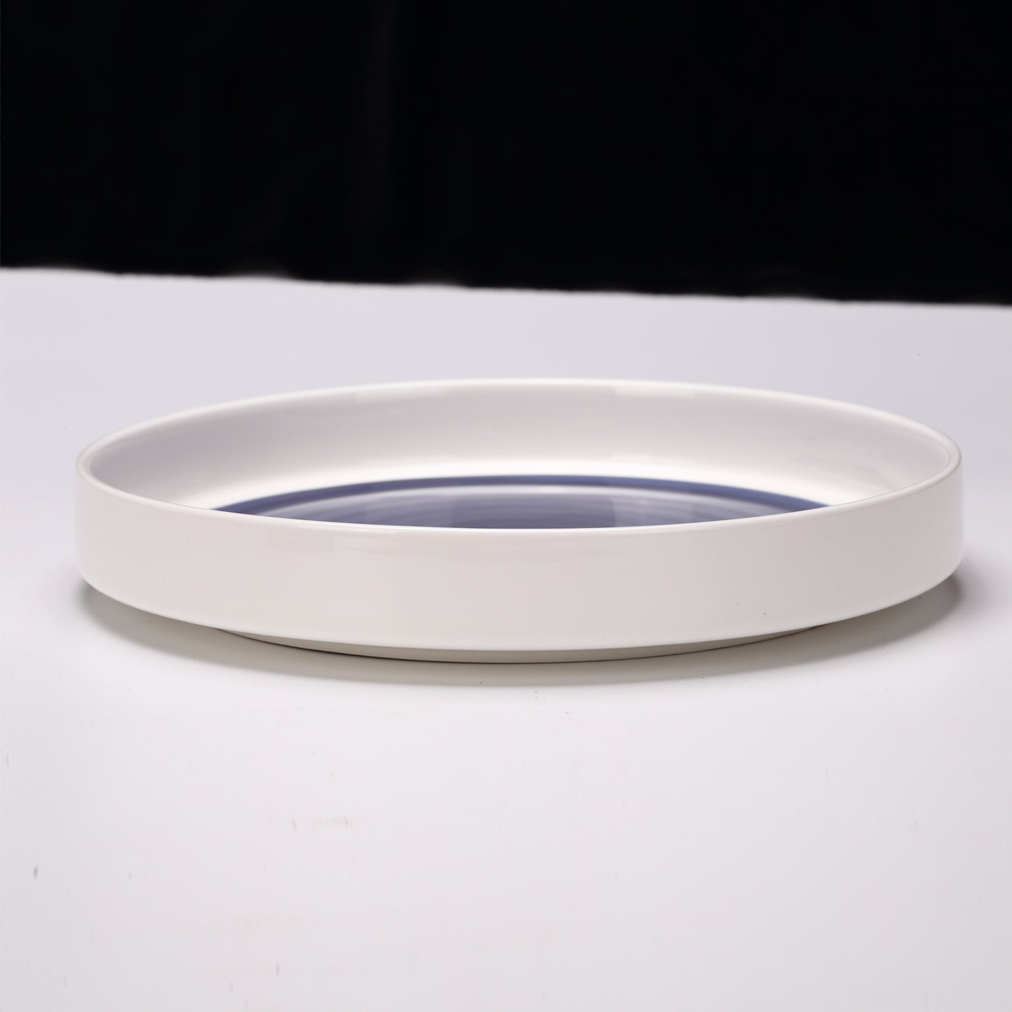 US Local White-Blue Ceramic Dinner Plates Set of 2 - Microwavable Plates for Heating Food Stylish Dinner Plates Dishwasher Safe Ceramic Plates