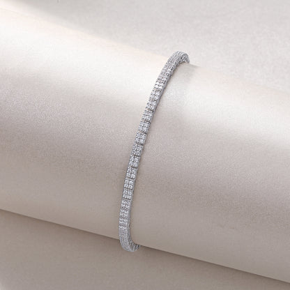 Piano Poet Luxurious Fashion Set Mosan Diamond S925 Silver Bracelet Rivaling Natural Diamonds