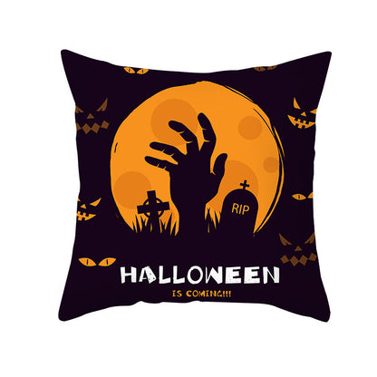 40 Style Halloween Pillowcase Pumpkin Letter Fly Velvet Pillow Cushion Cover