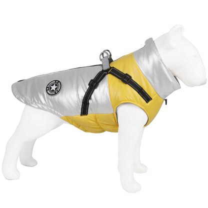 Windproof And Warm Reflective Webbing Big Dog Cotton Coat Pet Clothing