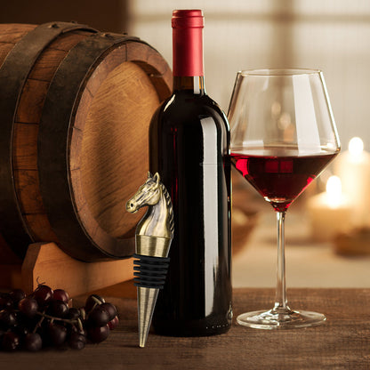 US Local Luxury Horse Head Wine Bottle Stopper Animal-shaped Wine Stopper For Preserving Red Wine, A Kitchen Storage Gift, A Birthday Gift For Universal Wine Preservation Supplies.