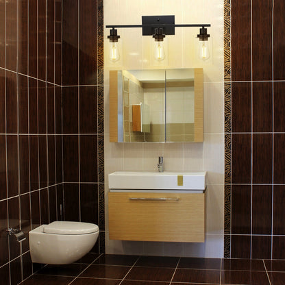 US Local 1Pc 3-Light Wall Sconce Lighting With Clear Glass Shade Bathroom Vanity Lamp Fixture Modern Mounted Light For Porch Mirror Living Room Bedroom Hallway