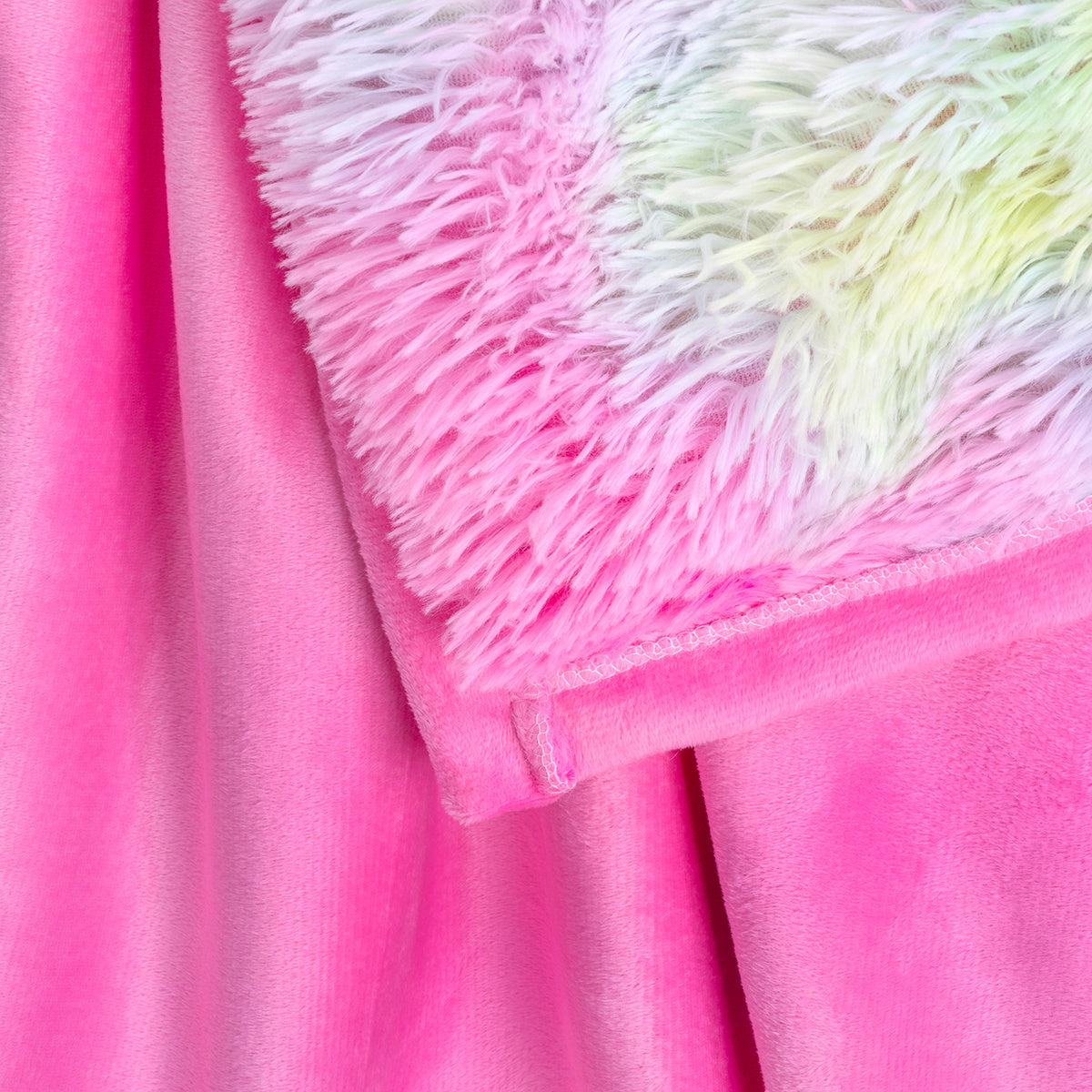 US Local 1 Piece Shaggy Blanket Plush Faux Fur Blanket For Bed Sofa Ultra Soft Luxury Sherpa Blanket Rainbow Colorful  Blanket