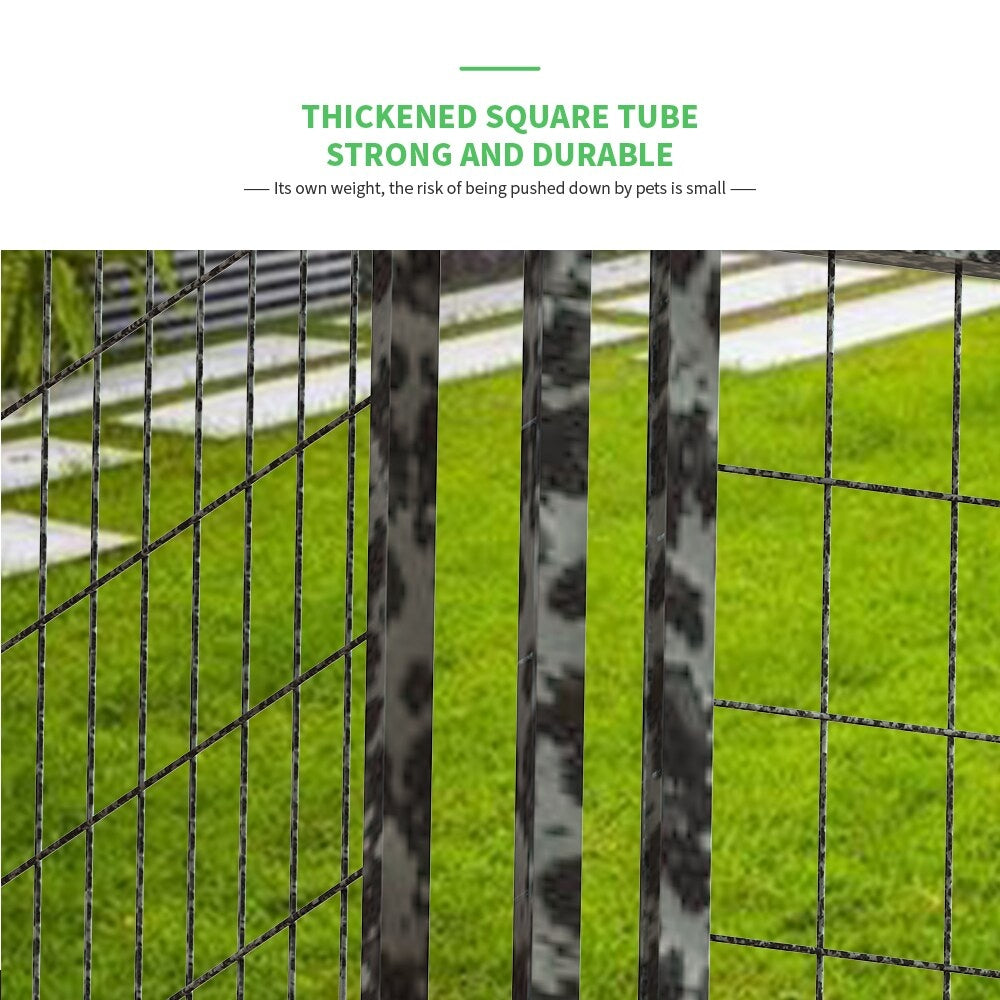 US Local 12 Pieces Square Tube Wire Running Cage Black Running Cage Single Door