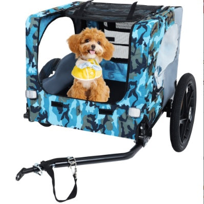 US Local Utdoor Heavy Duty Collapsible Pet Bike Trailer With 16-Inch All Terrain Wheels & Universal Hitch   Foldable Dog Cargo Carrier Cart For Bicycles