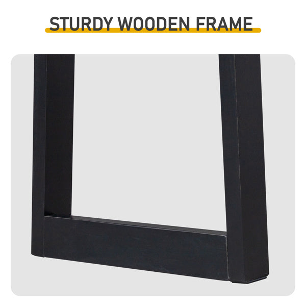 US Local Black Trapezoidal Leg Tabletop With Edge Pine Entrance Table
