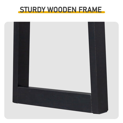 US Local Black Trapezoidal Leg Tabletop With Edge Pine Entrance Table