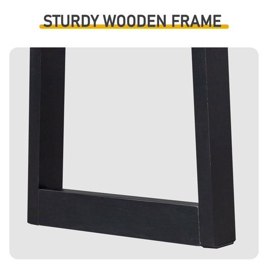 US Local Black Trapezoidal Leg Tabletop With Edge Pine Entrance Table