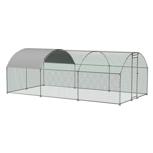 US Local Large Chicken Coop Metal Chicken Track With Waterproof And UV Cover, Dome Shape Walk-In Fence Chicken Coop For Outdoor And Yard Farm Use
