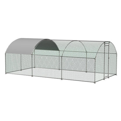 US Local Large Chicken Coop Metal Chicken Track With Waterproof And UV Cover, Dome Shape Walk-In Fence Chicken Coop For Outdoor And Yard Farm Use