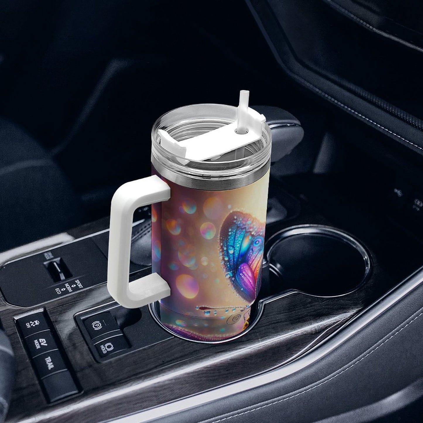 PHDT00530 POD US Local Tumbler 40oz Large Capacity Car Cup Big Butterfly, Color