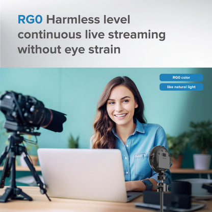 US Local SANSI Portable Rechargeable Fill Light, 8.6W Selfie & Video Light With 9 Color Temperatures & 5 Brightness Levels For Phone, Camera, Laptop, Makeup, Video Calls, Camping